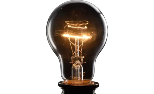 a light bulb with a black background